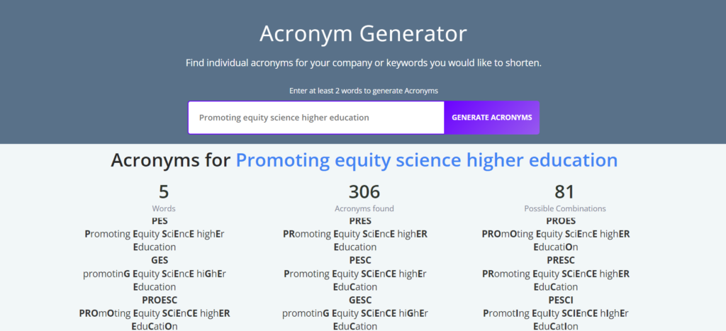Which is the best online acronym generator? | Pixelshrink Digital ...