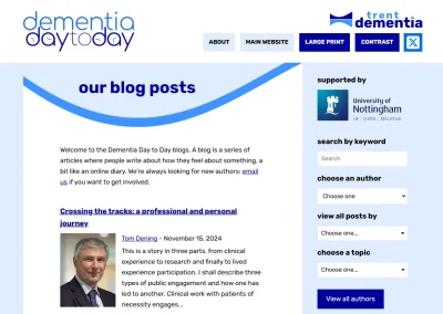 Dementia Day to Day: website migration