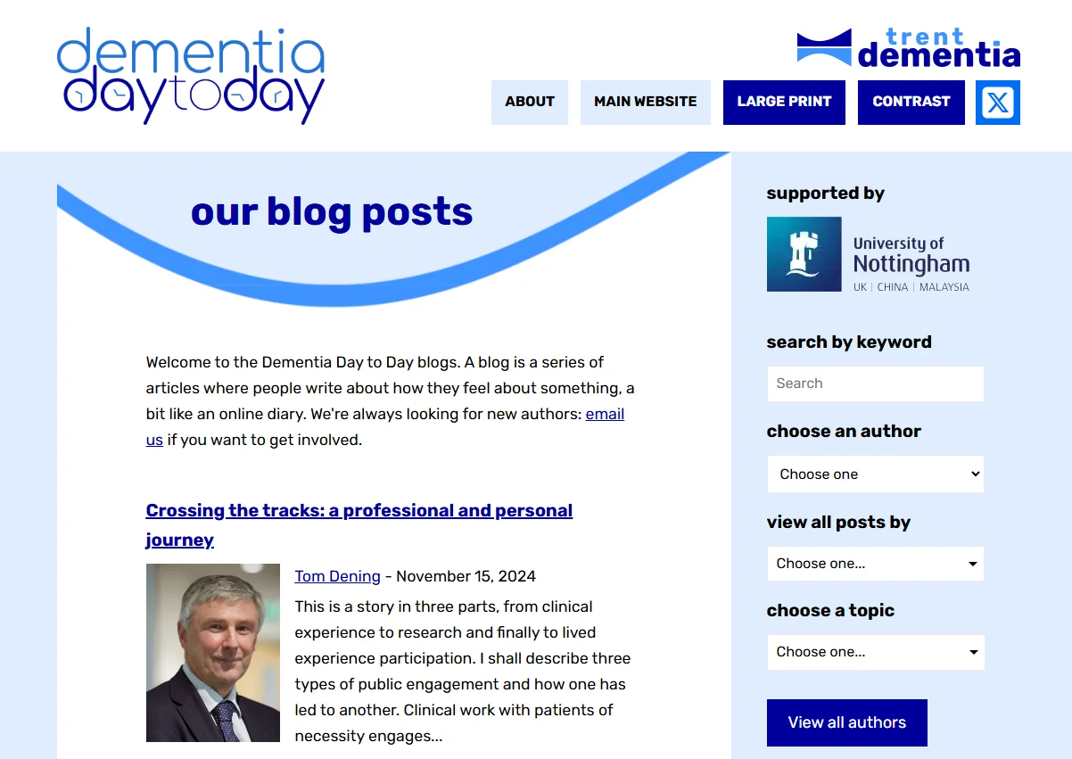 Dementia Day to Day: website migration