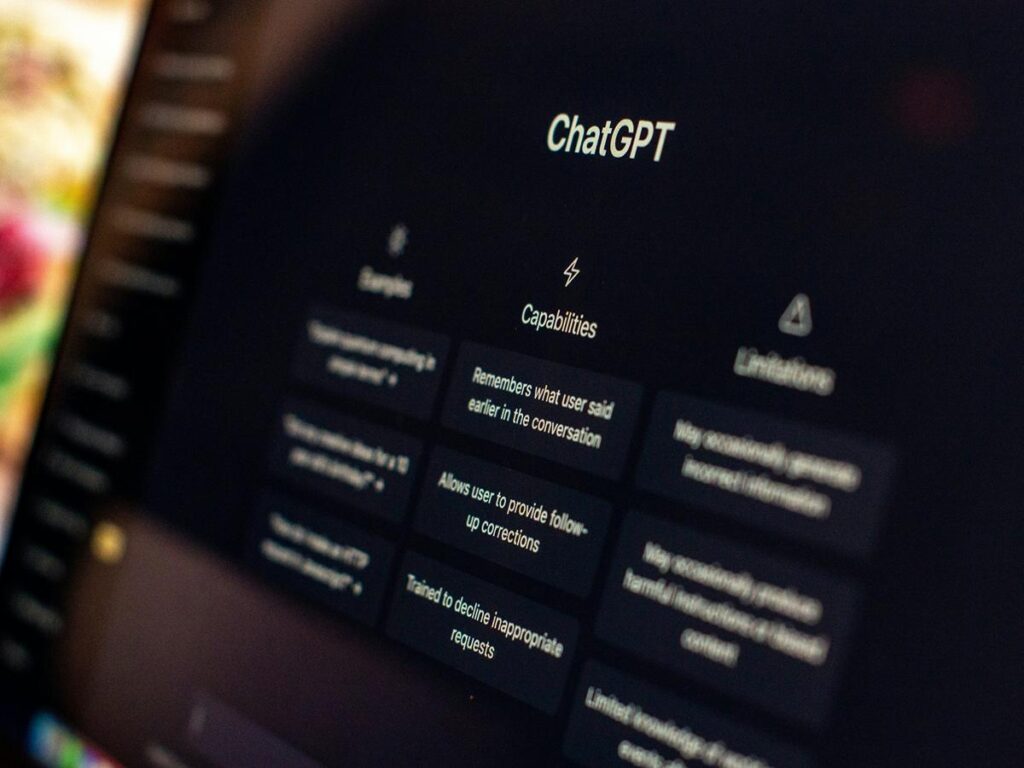 ChatGPT open on a laptop